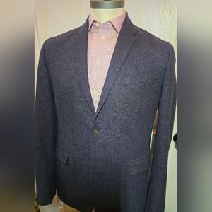 Bleu HerringboneTweed Sport Coat